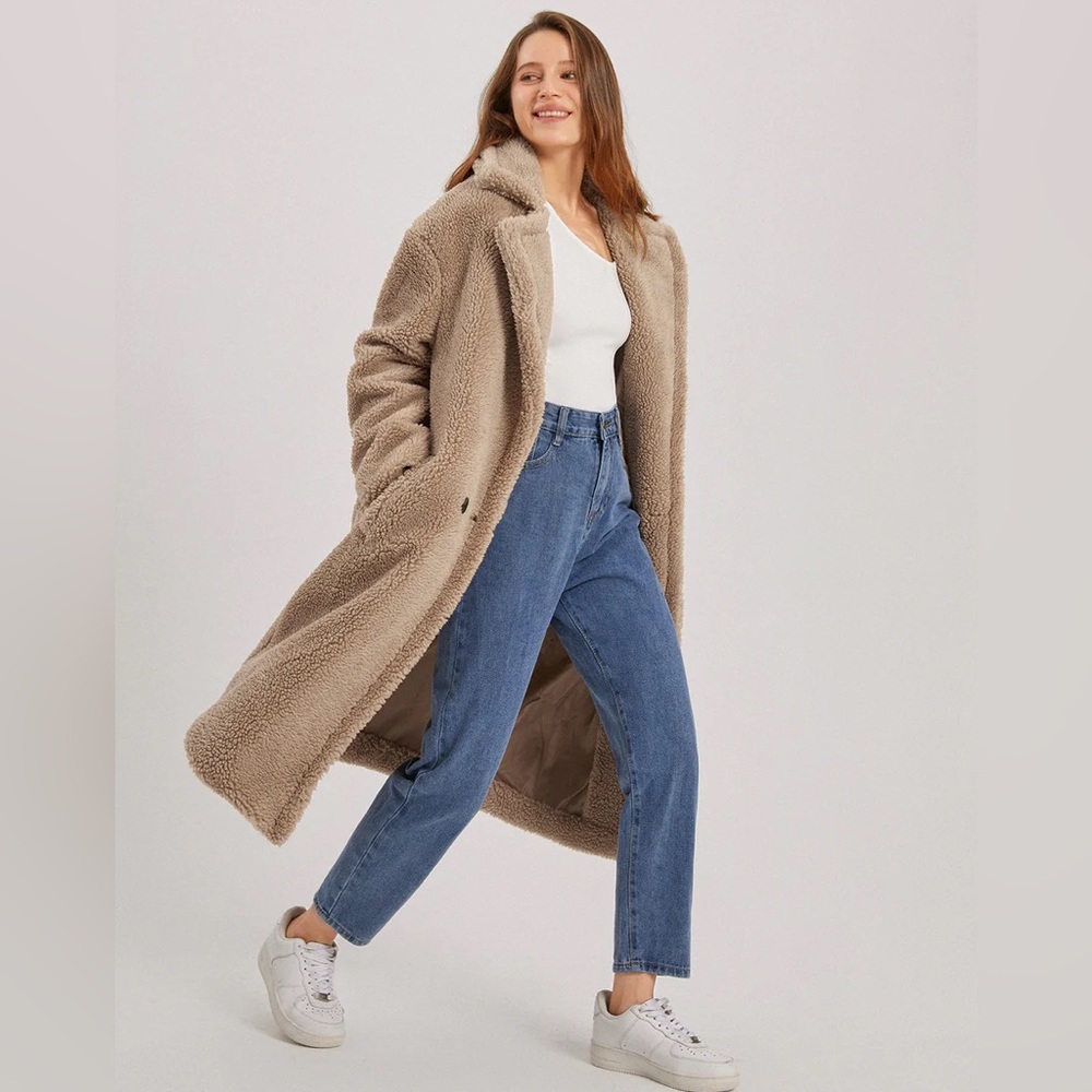 Teddy bear tan coat - fully lined